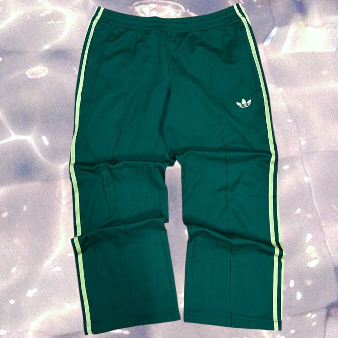 90s 아디다스 파이어버드 베켄바우어 그린 옐로우 초노 와이드 트랙 팬츠 상품이미지4