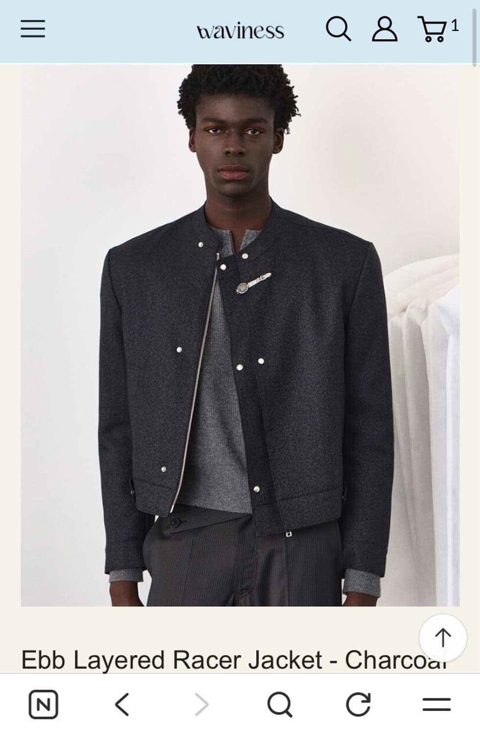 웨이비니스 레이서 자켓 블랙 사이즈 1 새상품 판매합니다 상품이미지1