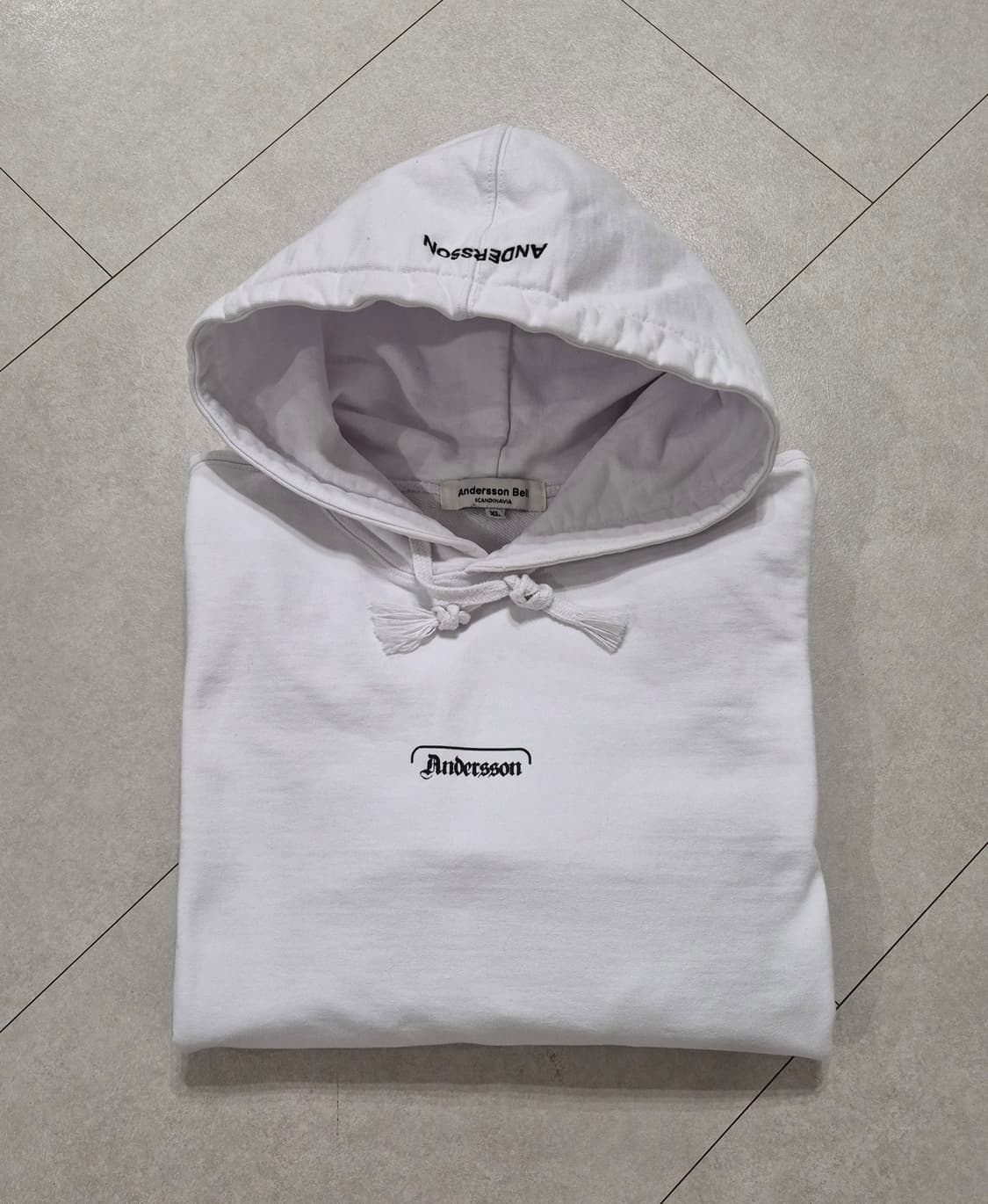 앤더슨벨 화이트 후드티 상품이미지1