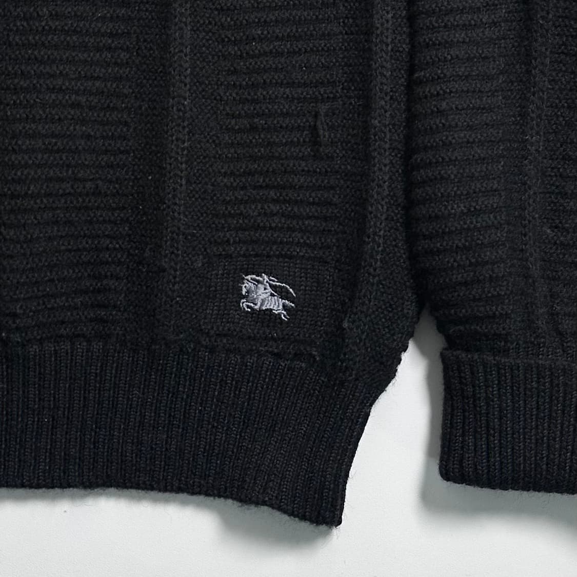 90s 버버리 블랙 울 코만도 니트 상품이미지6