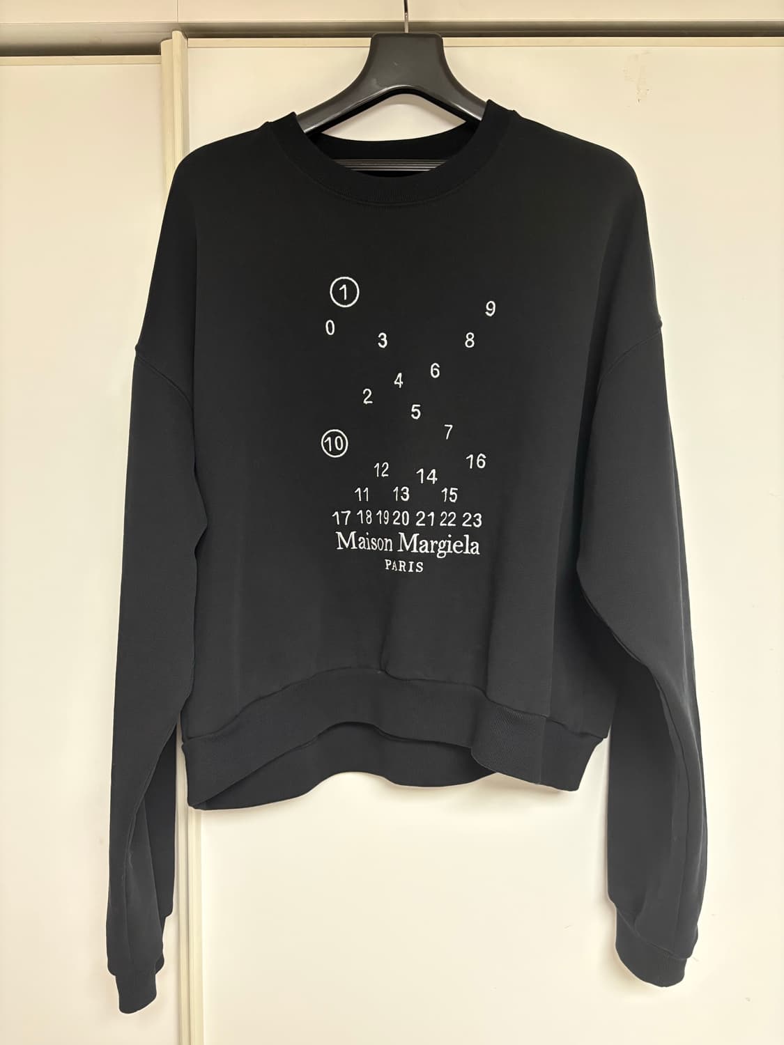 (W) 메종 마르지엘라 스캐터 로고 스웨트셔츠 블랙 / 맨투맨 L 판매 상품이미지2