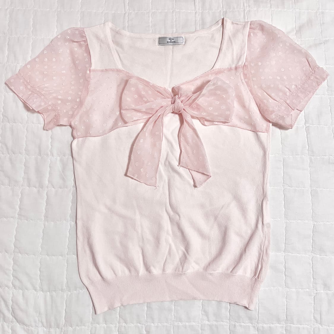 로걀탑 리본탑 리본 반팔 히메갸루 로걀 라떼갸루 일본 빈티지 상품이미지1