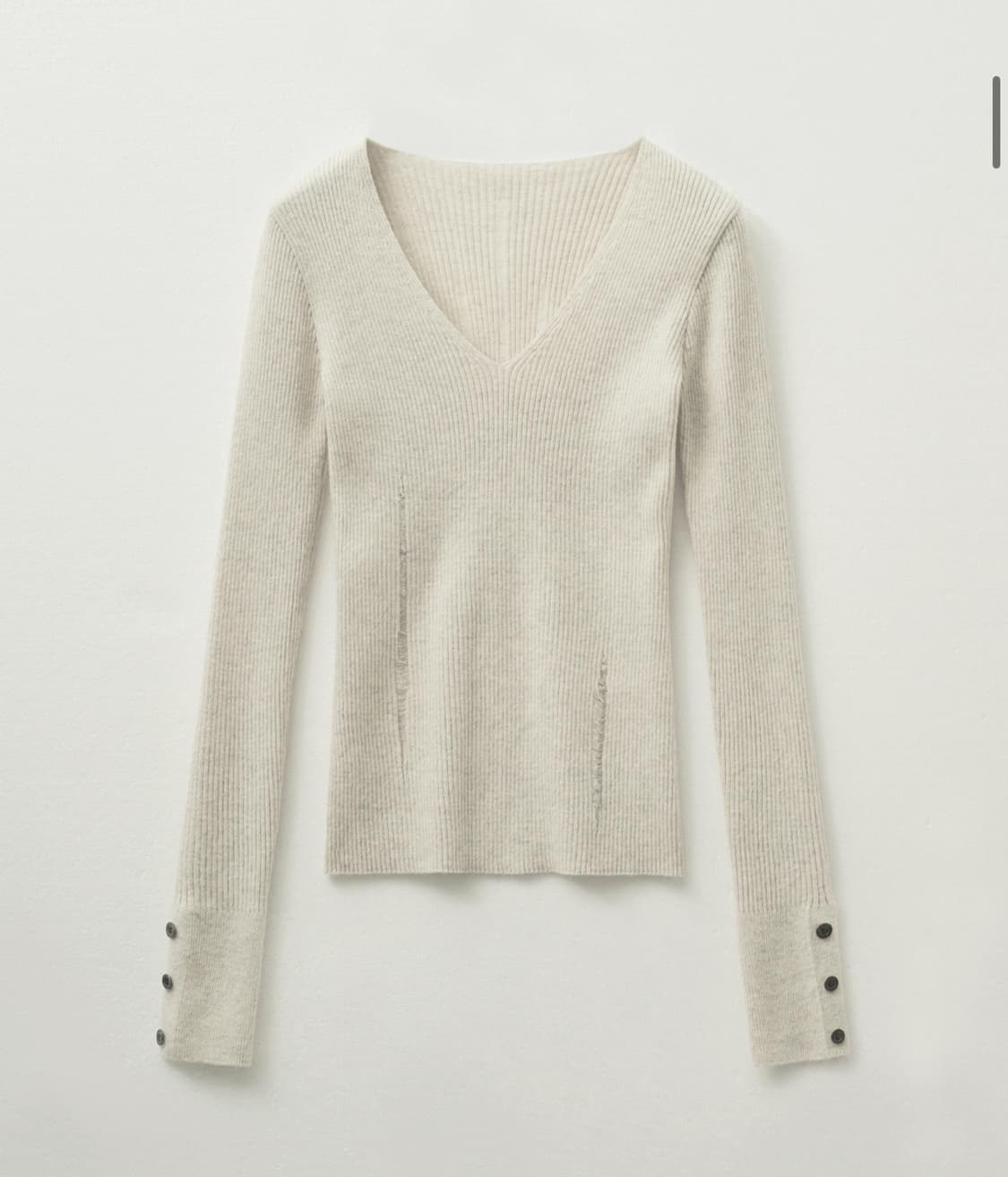 데미지 브이넥 니트 상품이미지2