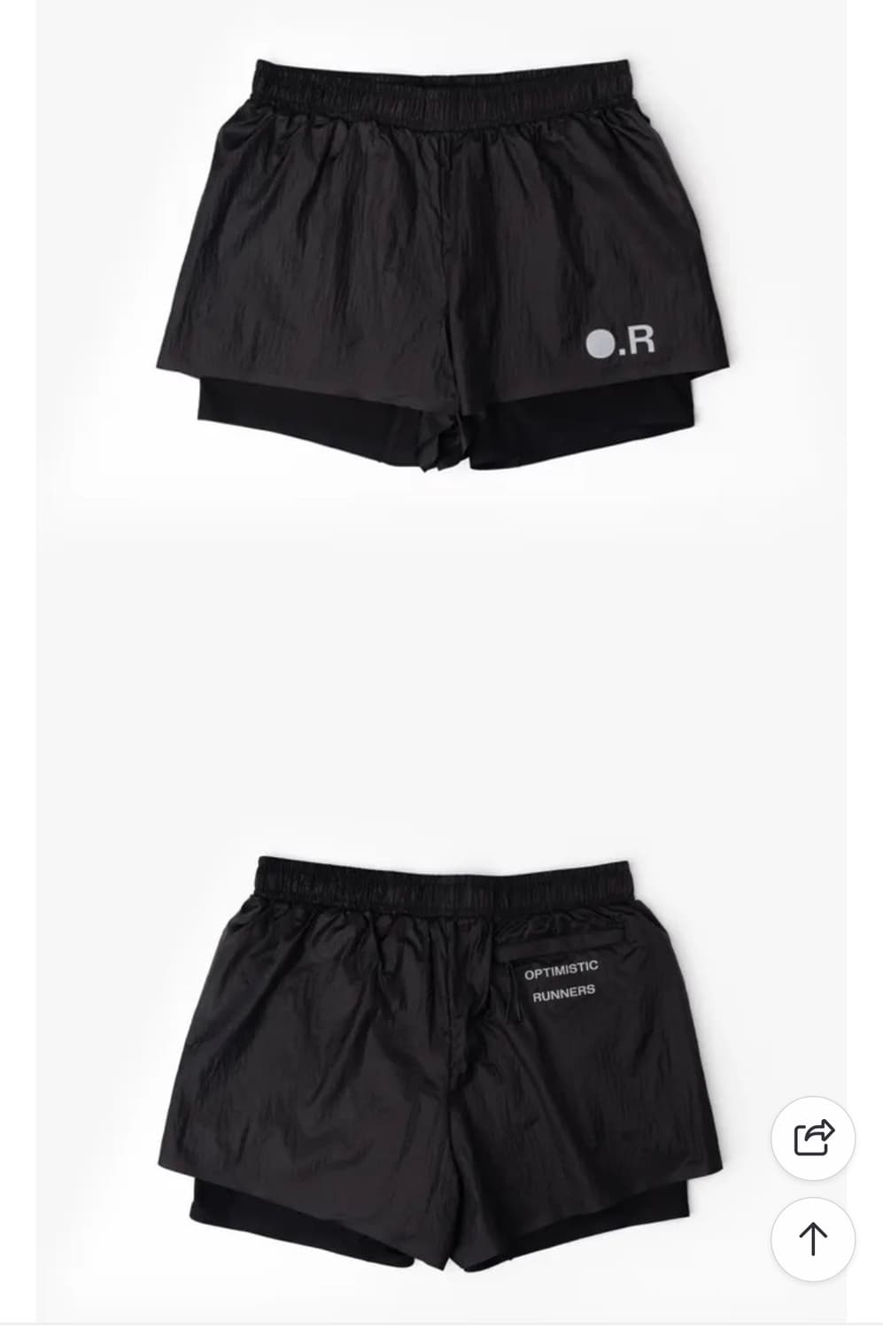 옵티미스틱 러너스 글로시 립스탑 쇼츠 블랙 XL 상품이미지1