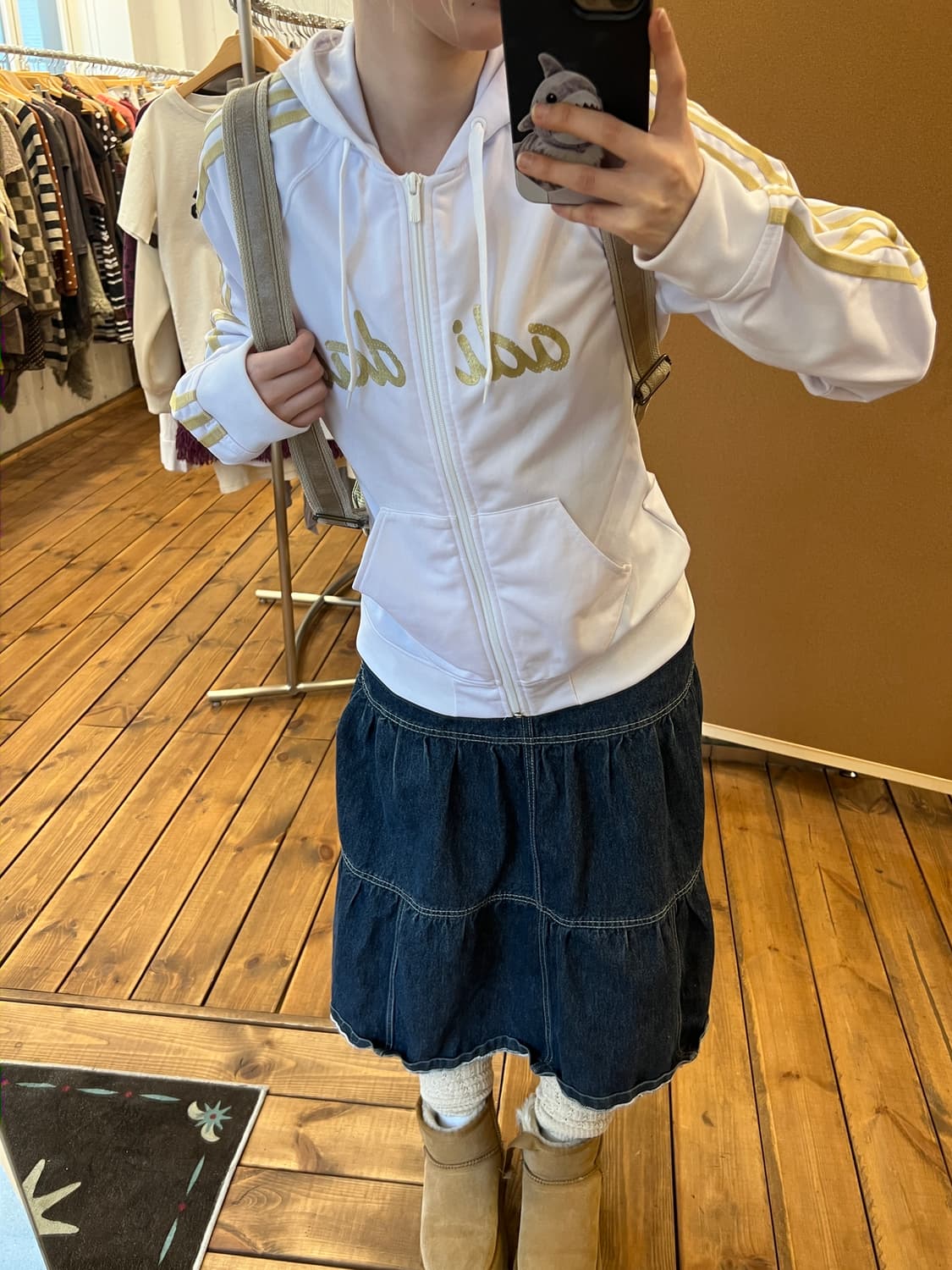 아디다스 화이트 골드 후드 져지  상품이미지4