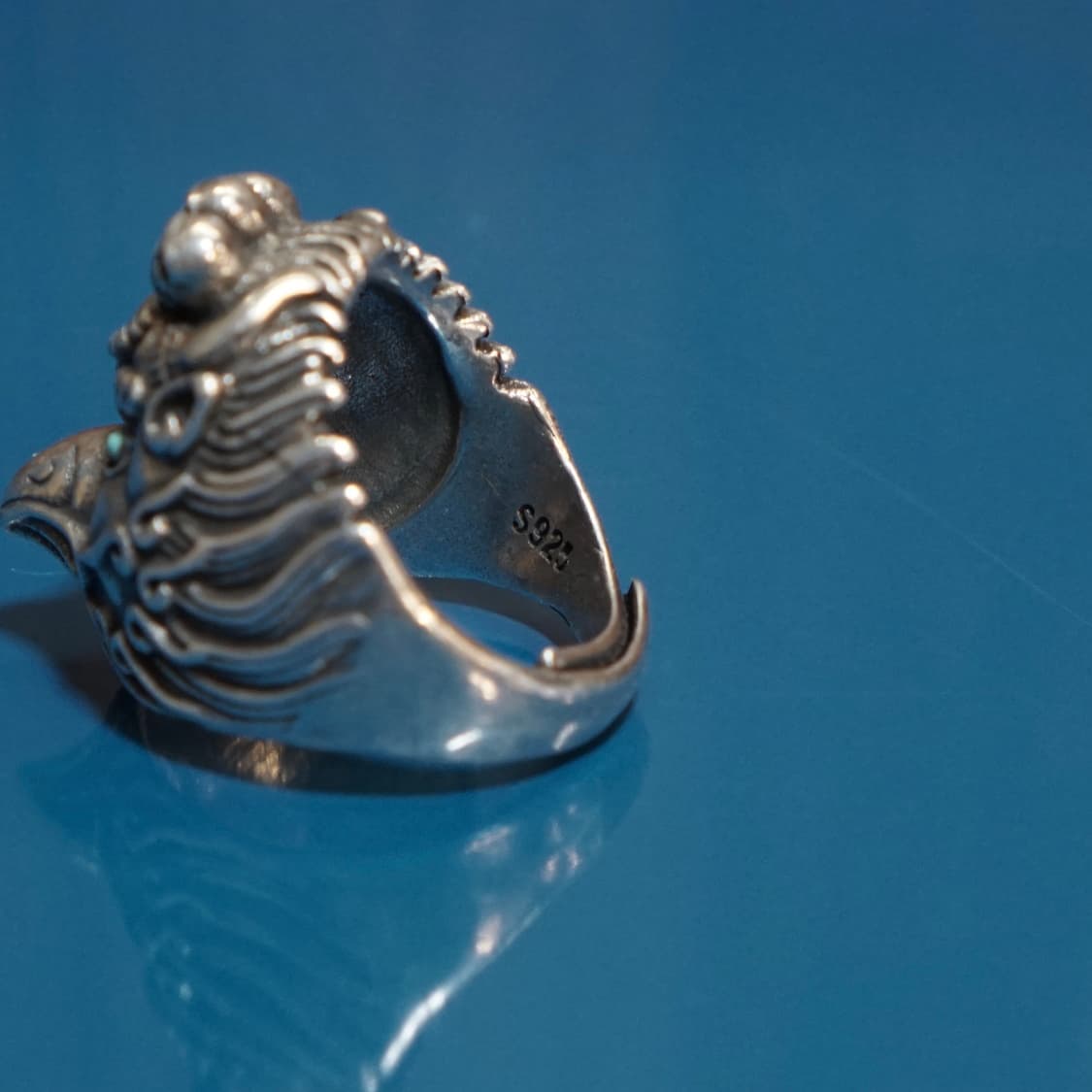 실버 925 스컬 디테일 반지 상품이미지5