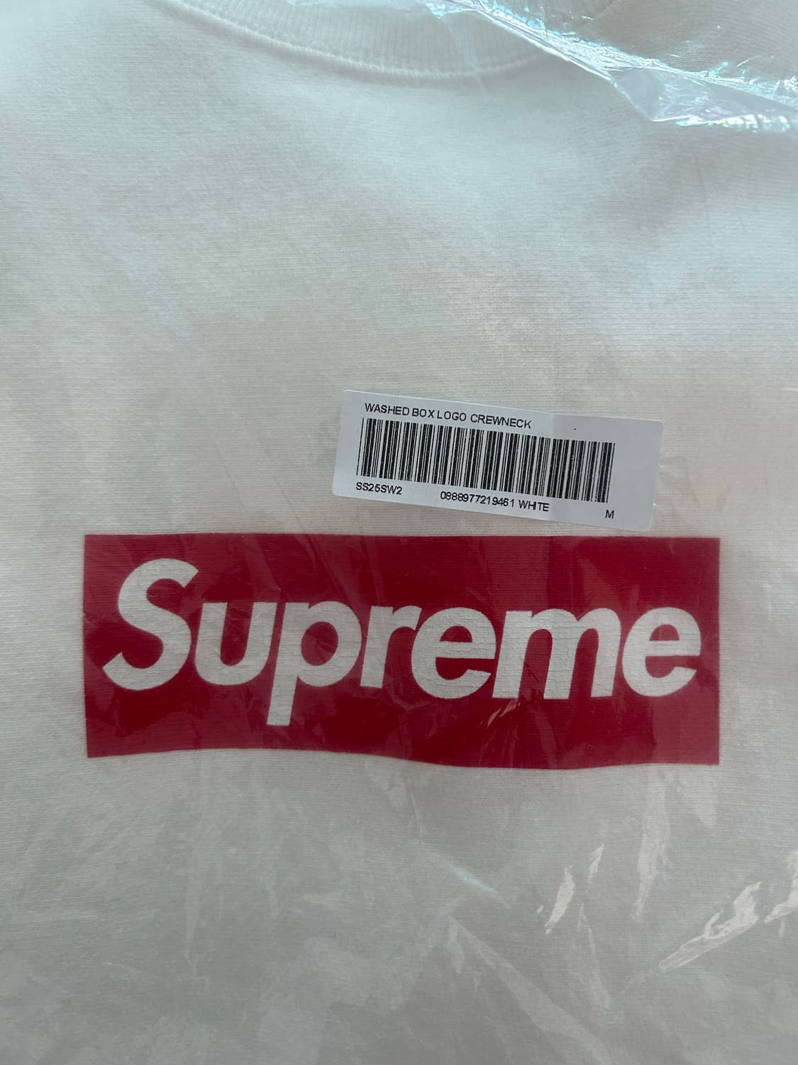슈프림 워시드 박스 로고 크루넥 화이트 상품이미지7