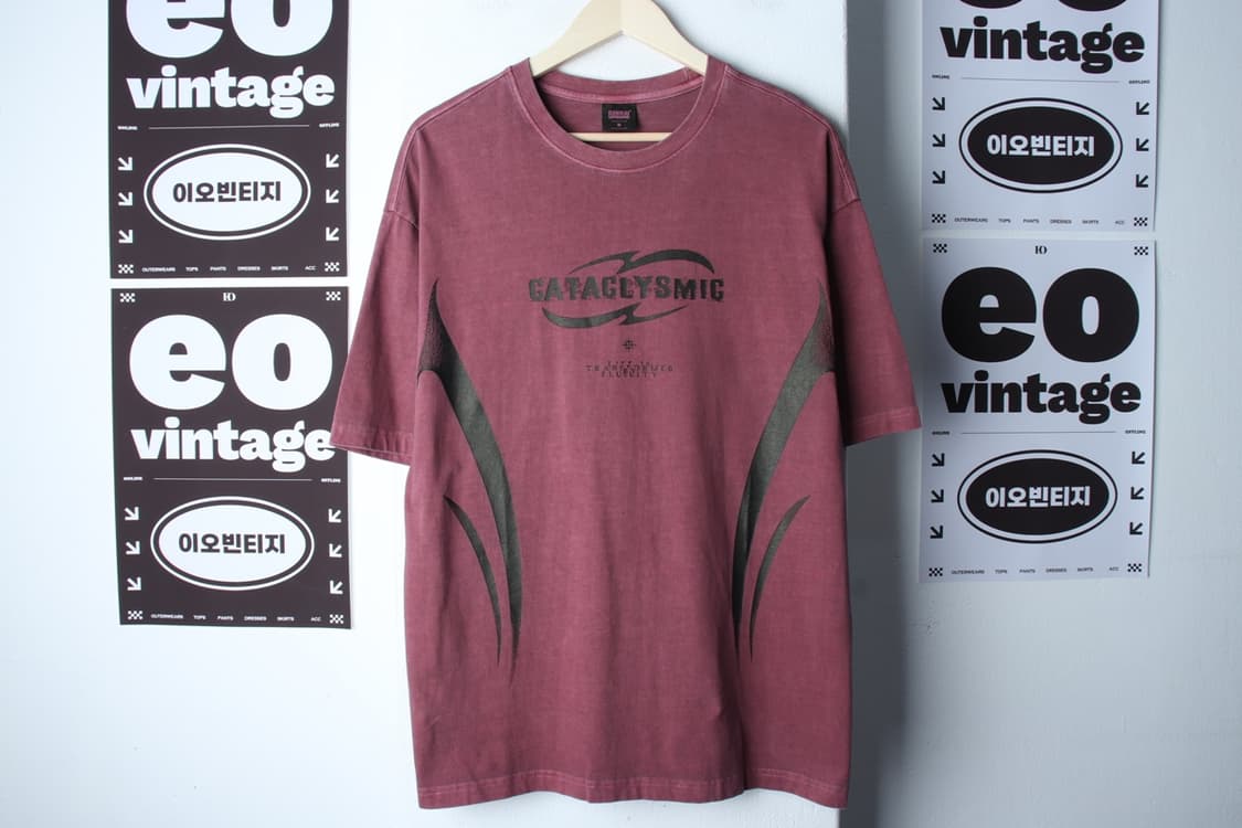 (M-XL) 가까이 유니언즈 반팔 티셔츠 피그먼트 핑크-H3H33761 상품이미지2