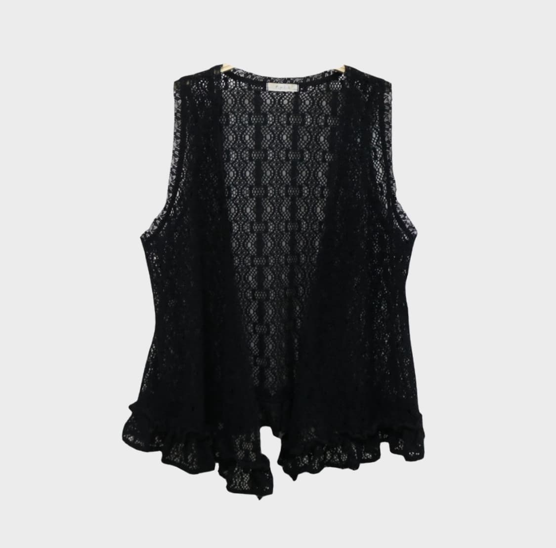black crochet open vest 상품이미지1