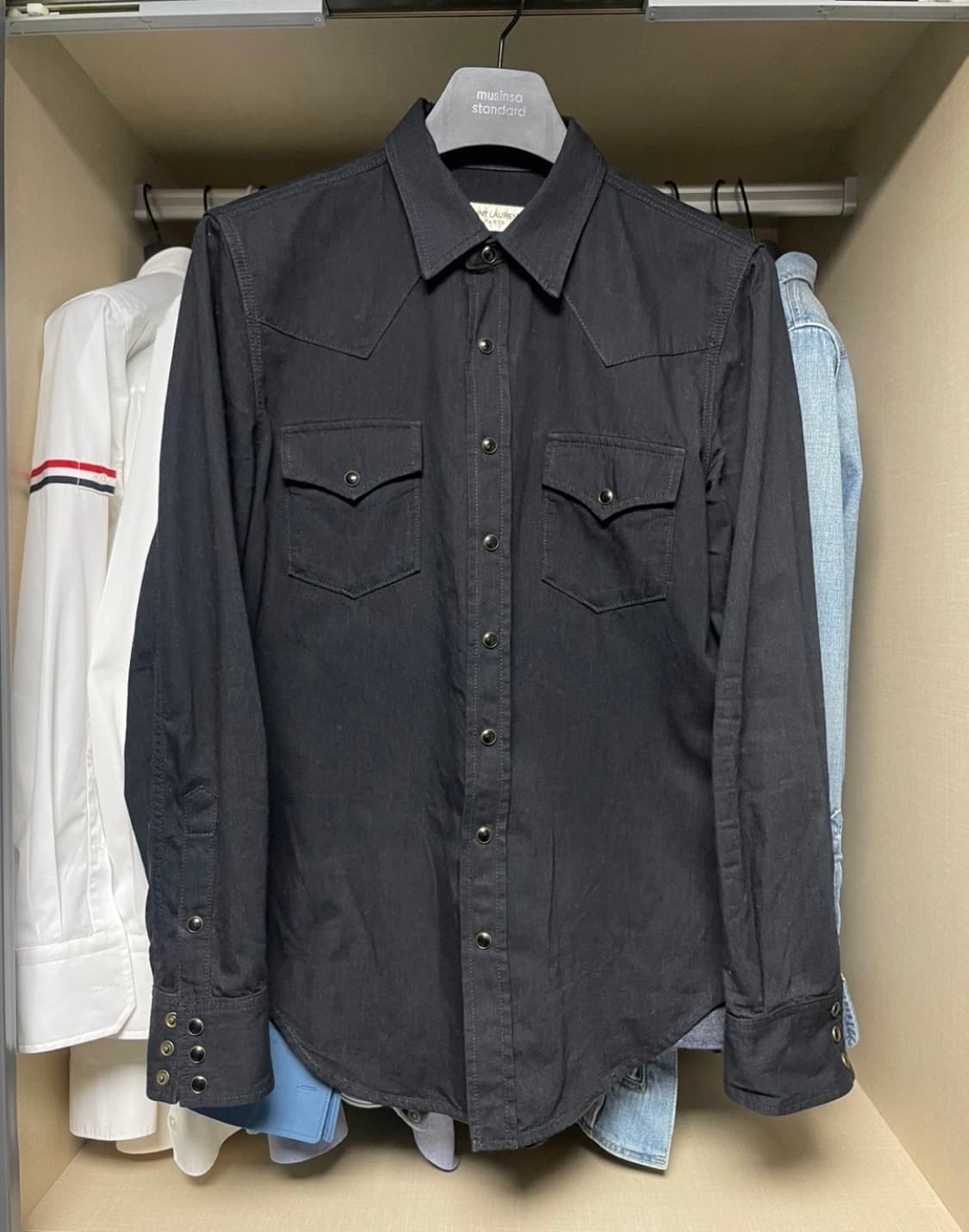 Saint Laurent 생로랑 웨스턴 데님 셔츠 (Denim Black 상품이미지1