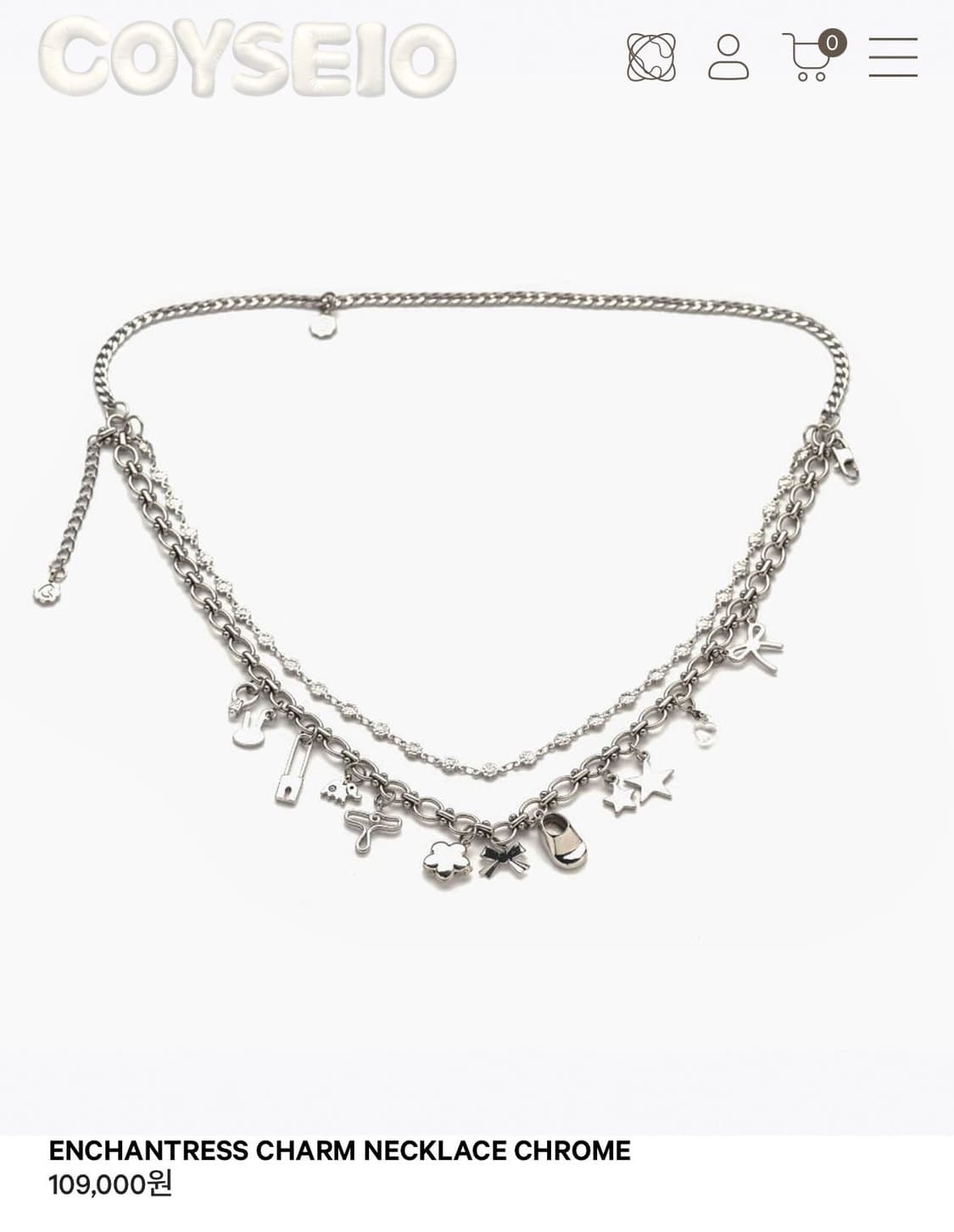 코이세이오 ENCHANTRESS CHARM NECKLACE 크롬 상품이미지1
