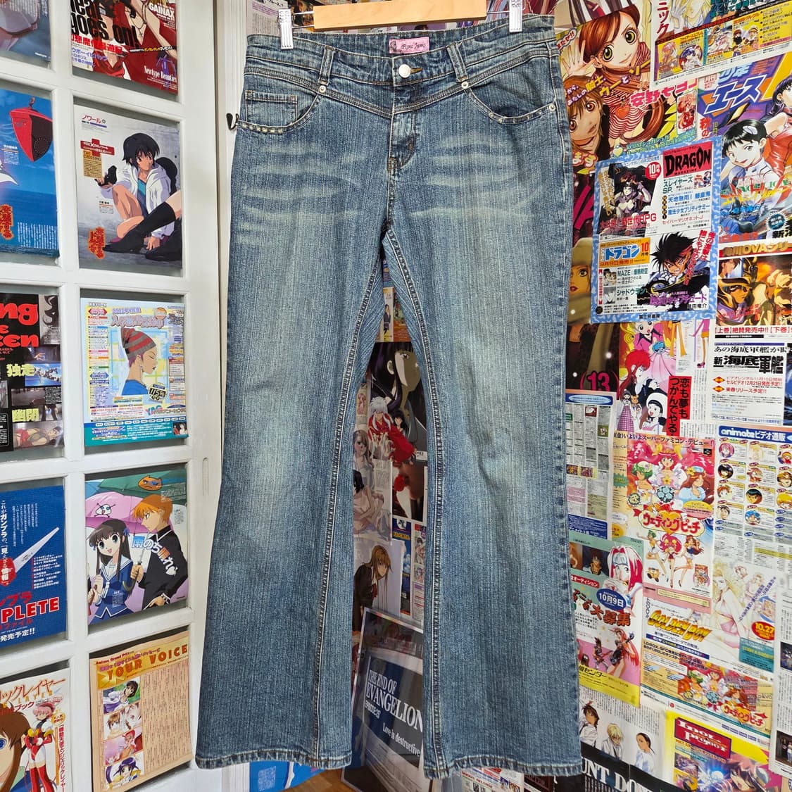 빈티지 잔줄 워싱 부츠컷 데님 팬츠 상품이미지2