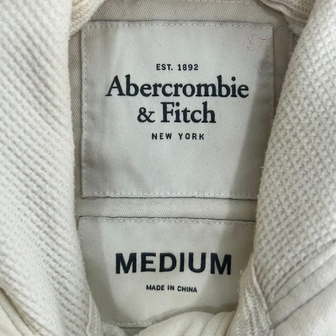 Abercrombie 아베크롬비 버튼업 아이보리 기모 후드집업 상품이미지7