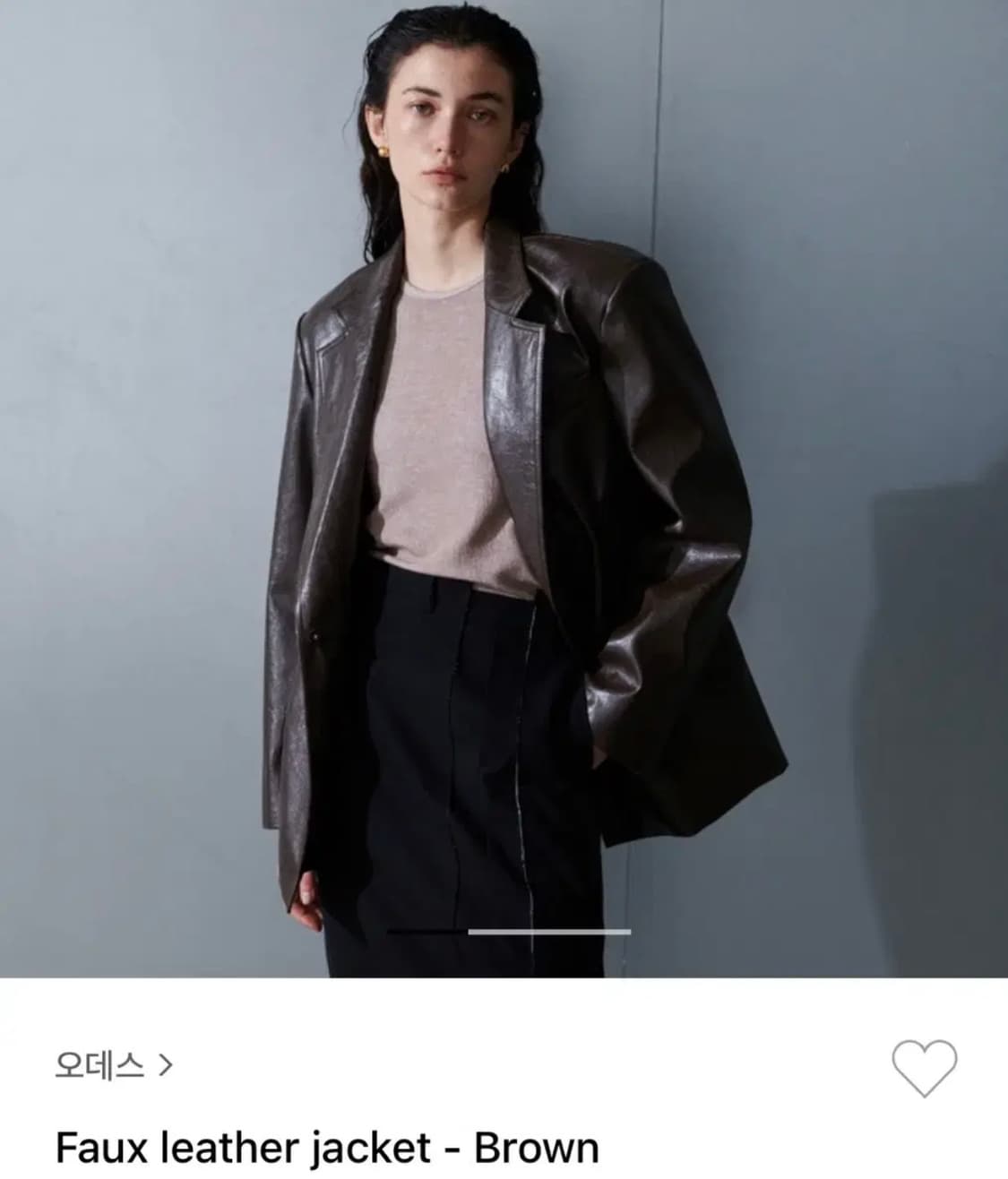 오데스 레더 자켓 브라운 컬러 상품이미지3