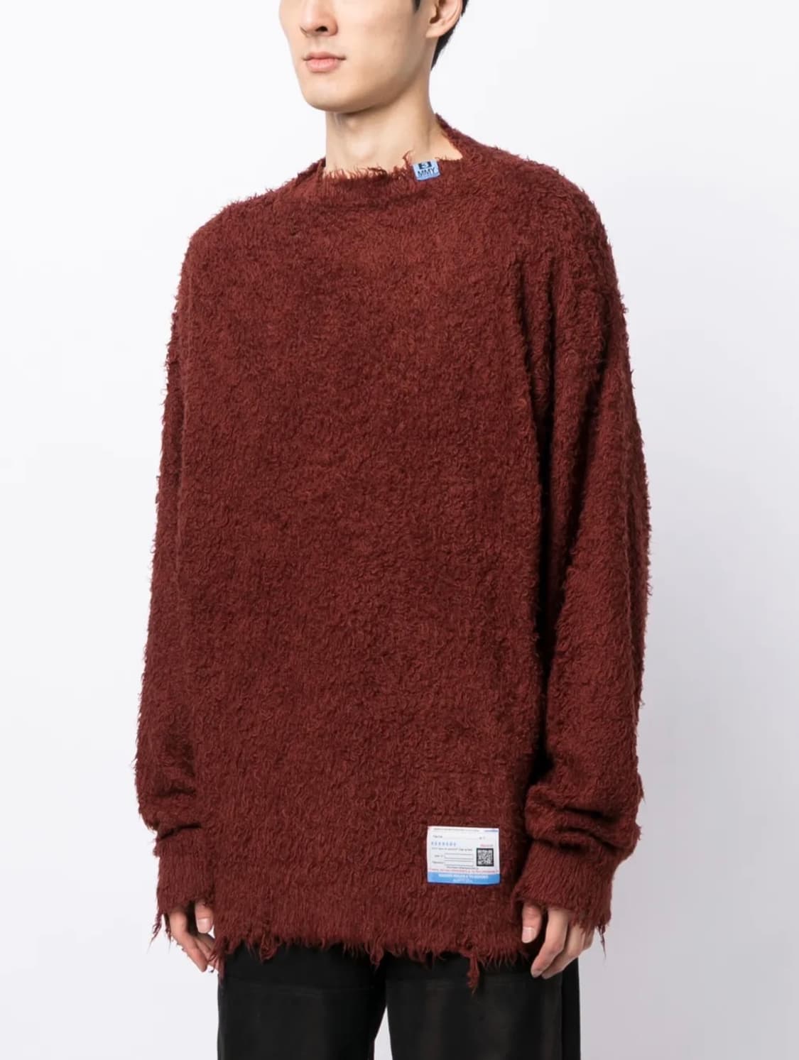 (정품/새상품) 미하라 야스히로 남성 브라운 코튼 풀오버 니트 상품이미지6