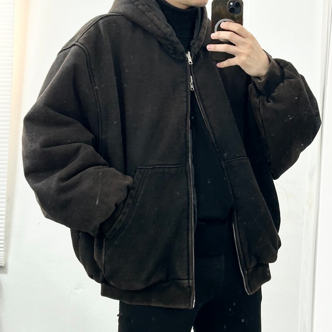 아워파스 PAS 018 리버시블 패딩 후드 집업 상품이미지6