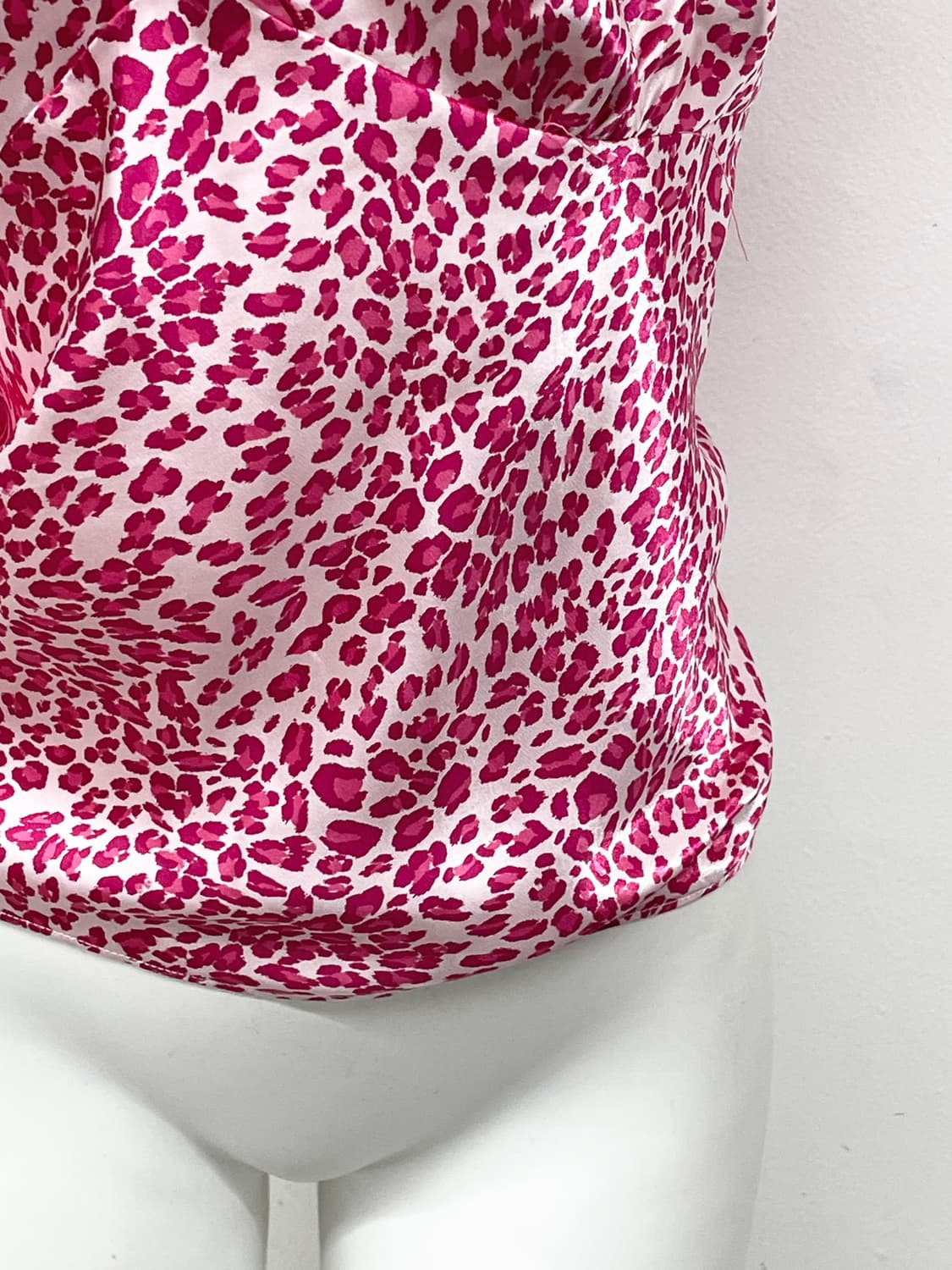 핑크 호피 갸루 새틴 슬립 상품이미지3