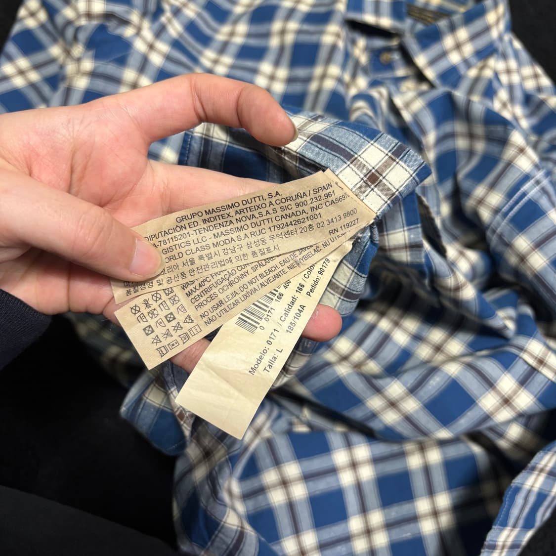 L 마시모두띠 네이비 체크셔츠 상품이미지4