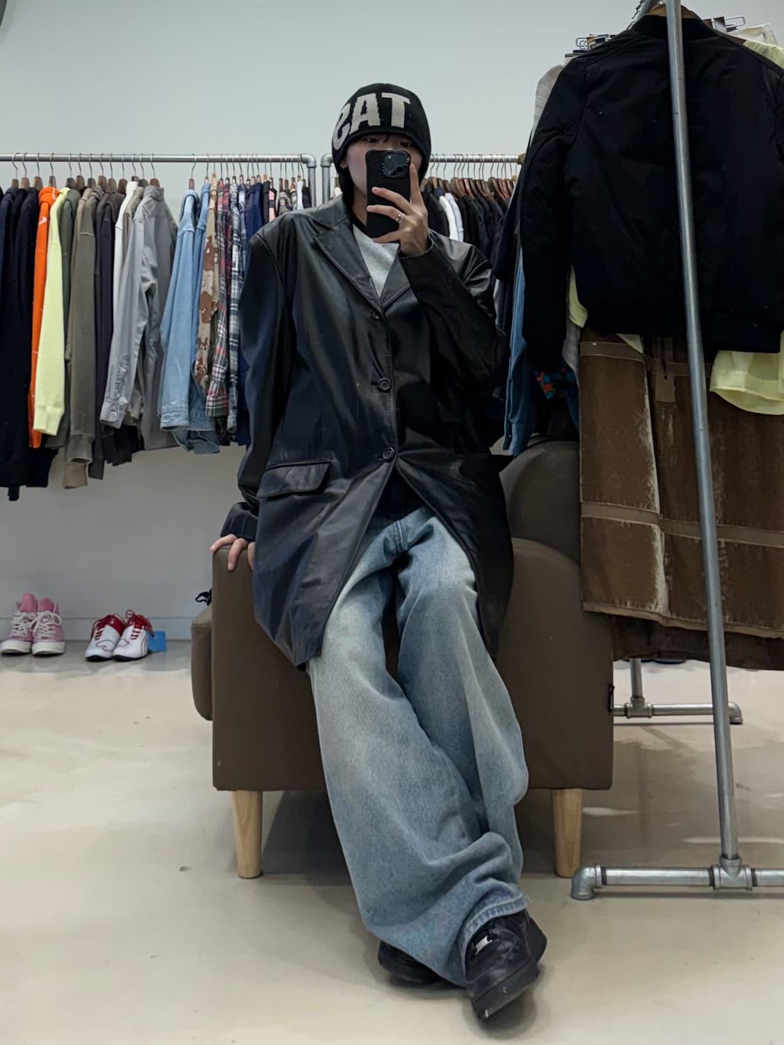 지안니 아르미 롱 레더 자켓 상품이미지5