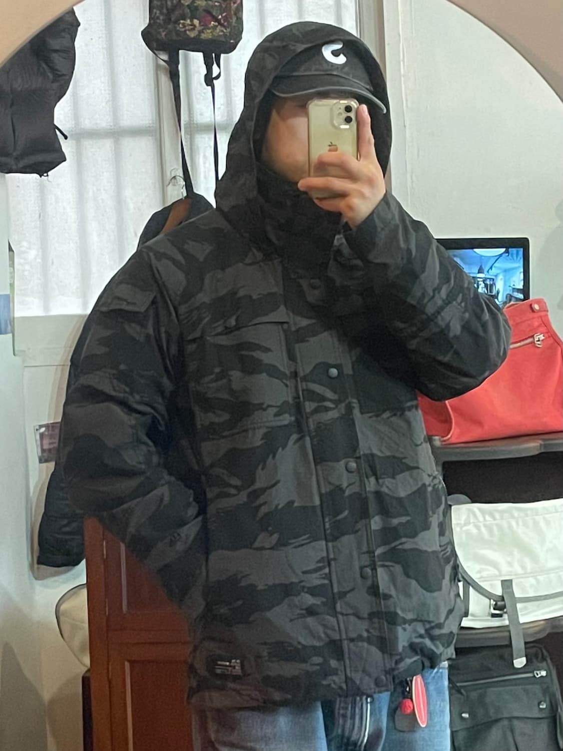 뉴에라 블랙 타이거카모 바람막이 2XL 상품이미지1