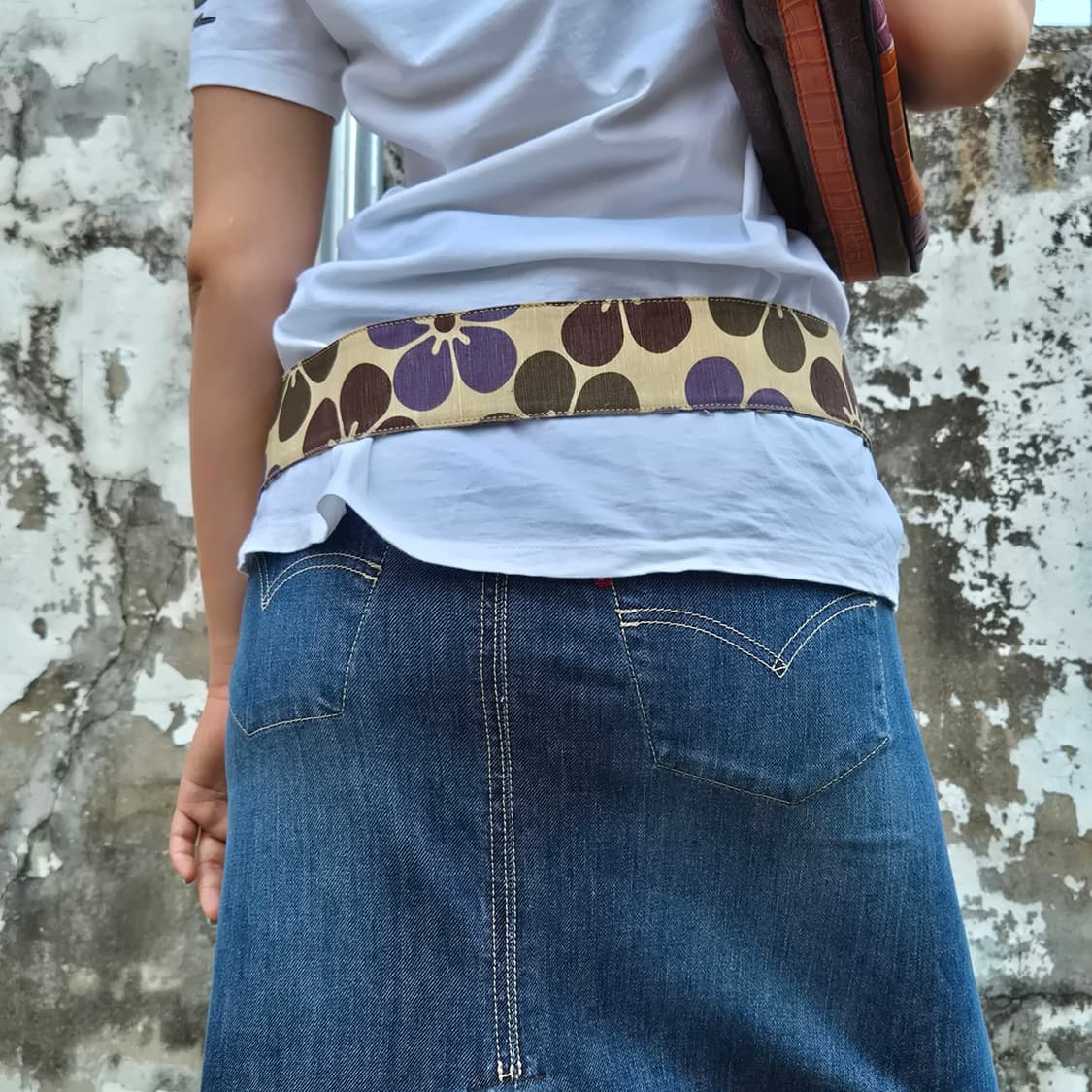 Levi's)00s 리바이스 플라워 패턴 허리 랩 53패치 벨트 상품이미지7