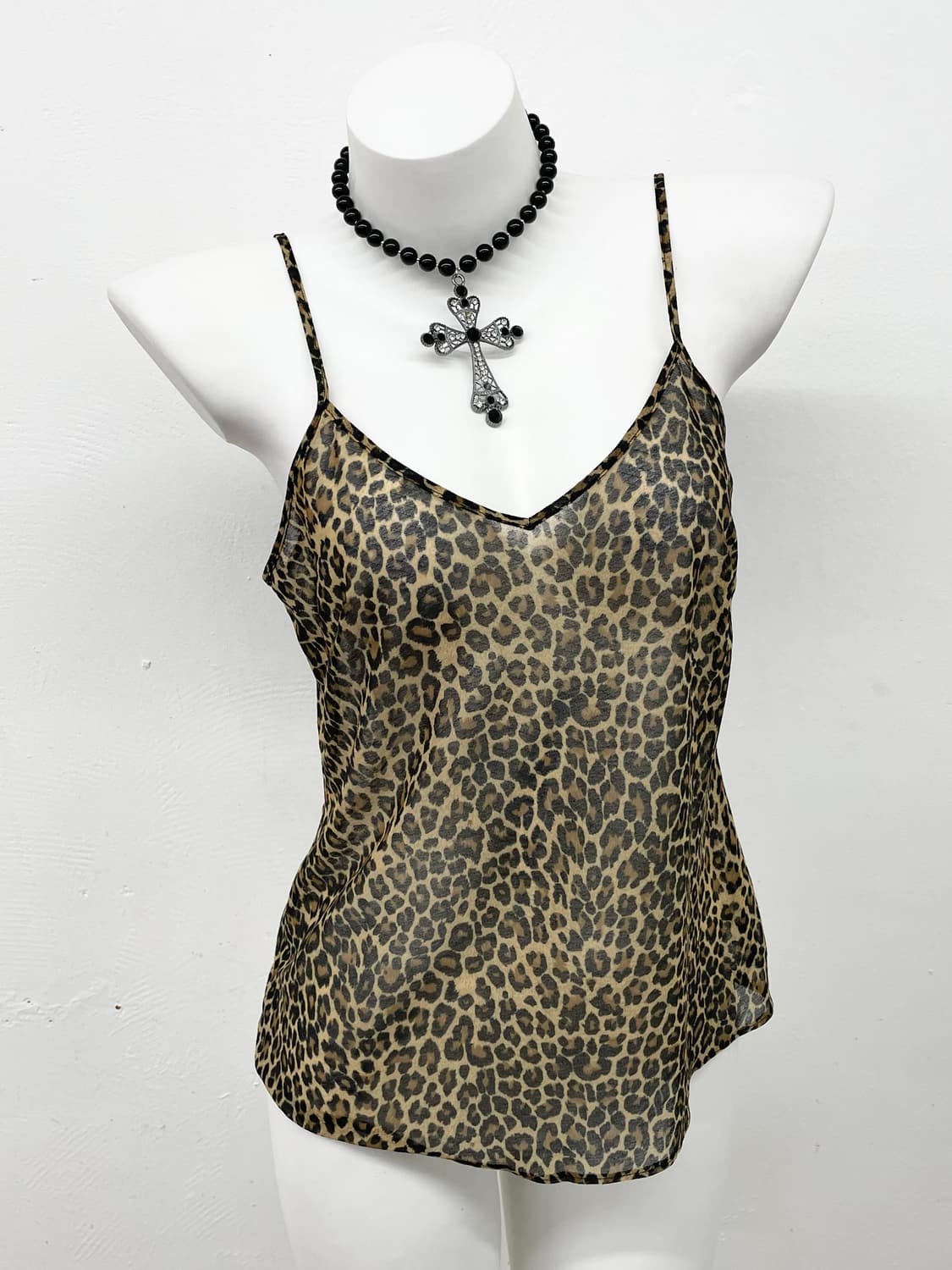 갸루 호피 시어 슬립 상품이미지1