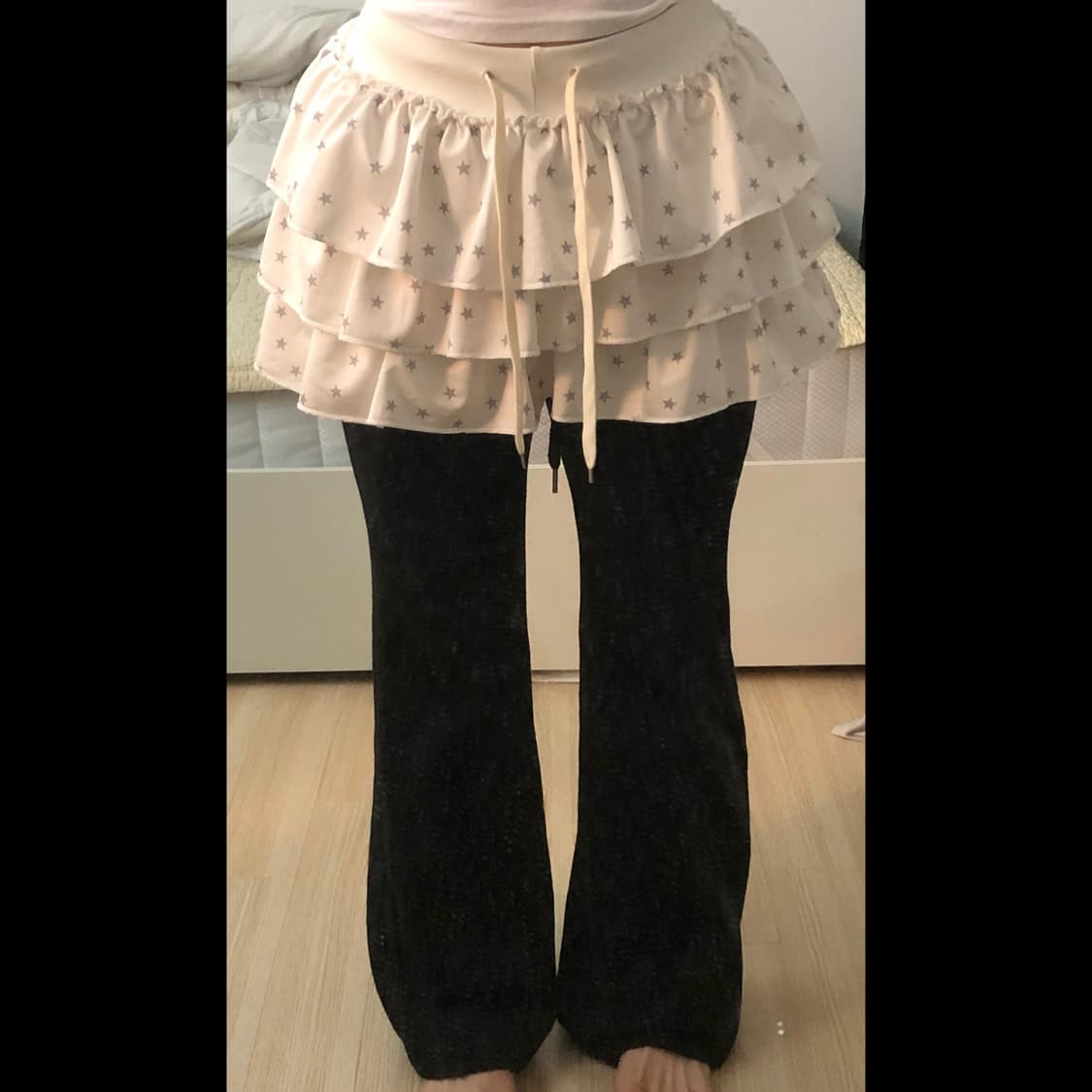 새상품 착샷 O 빈티지 별 캉캉 미니 스커트 숏스 상품이미지1