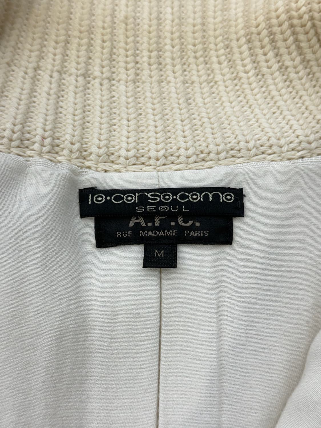 아페쎄 아이보리 청키 하이넥 코튼 집업 니트 상품이미지7