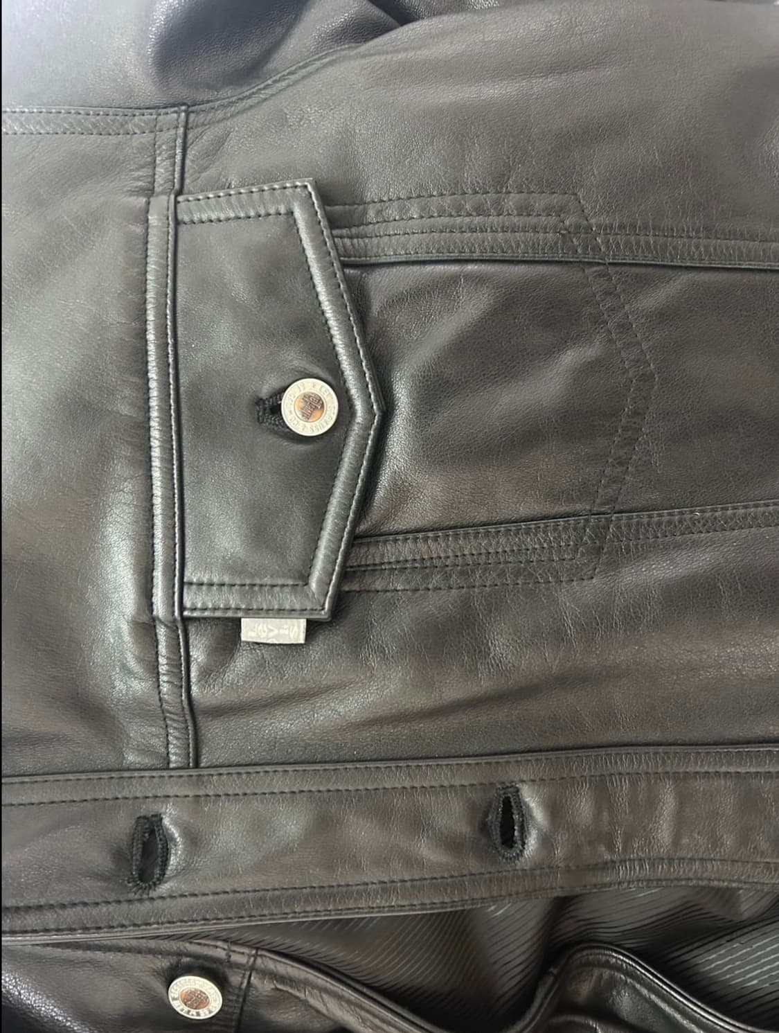 리바이스 실버탭 90s 레더 트러커 판매합니다(소가죽) 상품이미지3