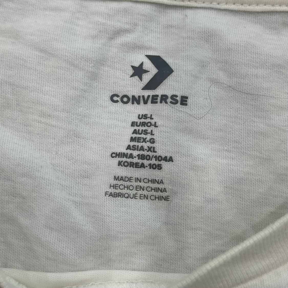 L 컨버스 척테일러 올스타 흰색 반팔 티셔츠 상품이미지7