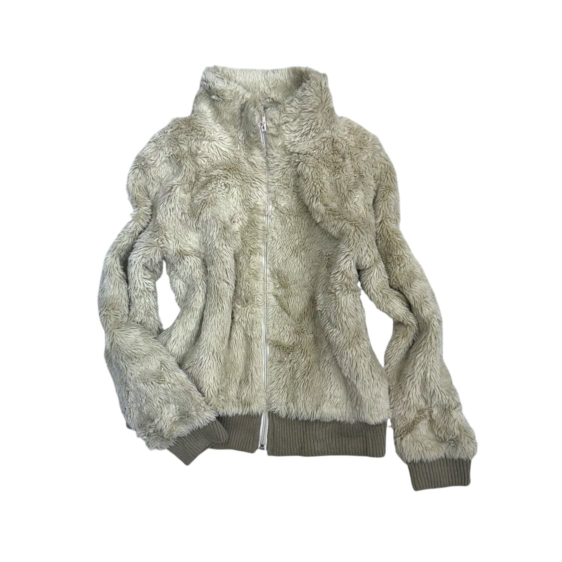 Kaki Fur zip-up 상품이미지1