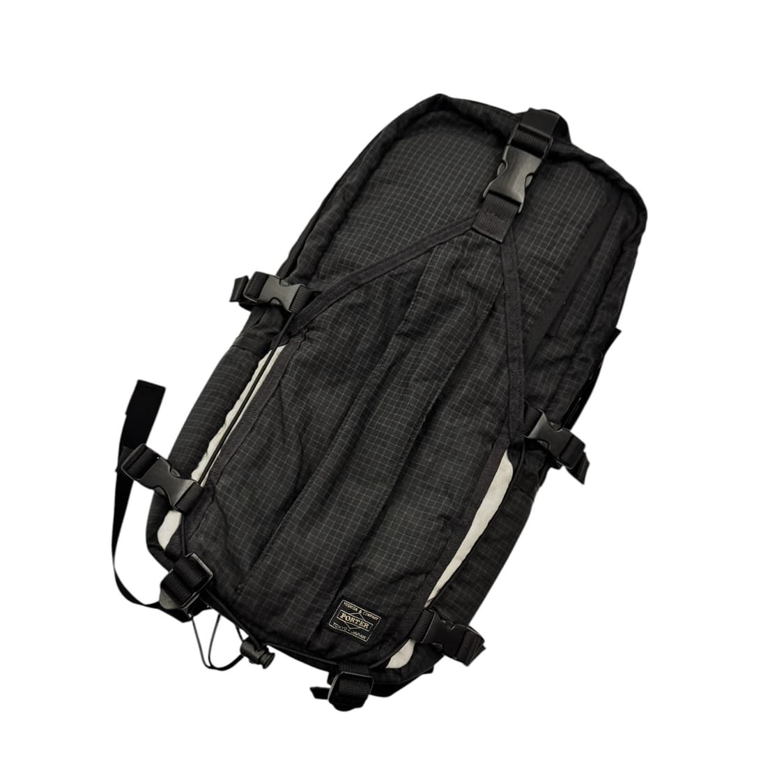 포터 바이시클 나일론 립스탑 백팩 블랙 상품이미지1