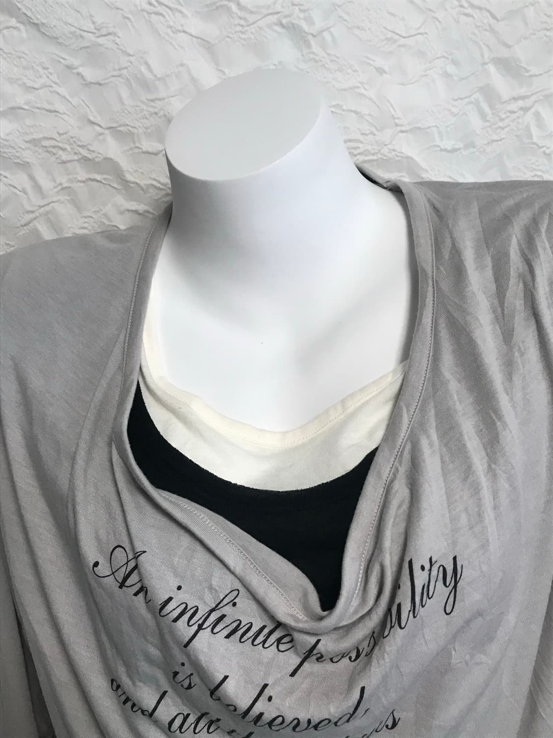 빈티지 vkei 펑크 드레이프 레이어드 레터링 롱슬리브 탑 상품이미지3