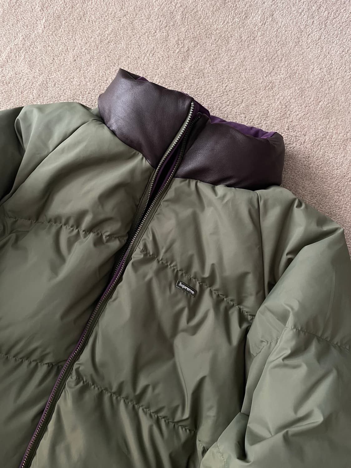 슈프림 리버시블 올리브그린 패딩 상품이미지2