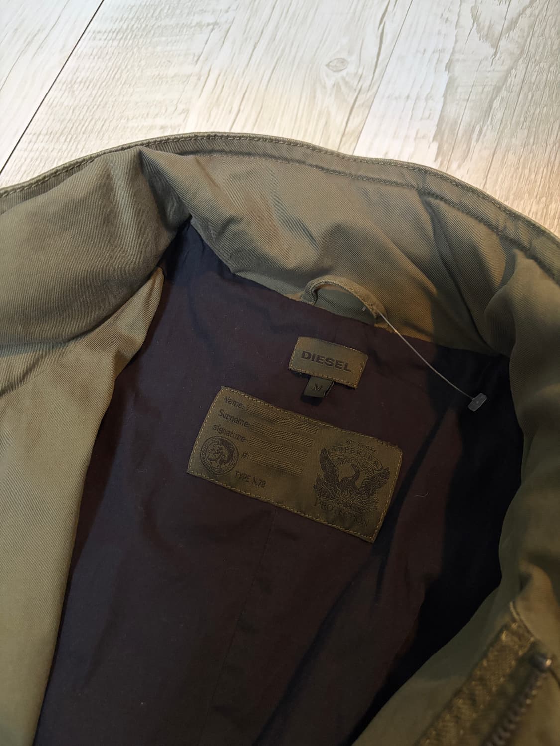 [M] 디젤 카키 로고 필드 야상 점퍼 자켓 상품이미지3