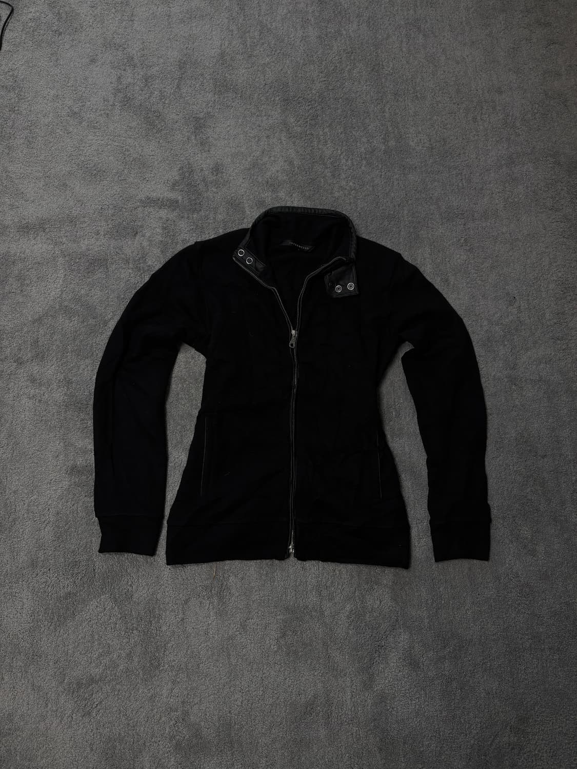 Vintage Leather neck Y2K punk knit zip 상품이미지1