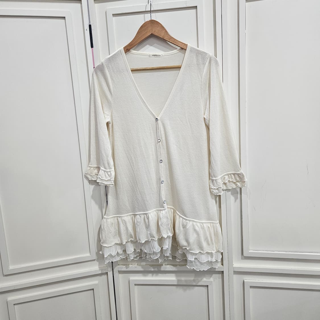 엑시즈팜(Axes Femme) 프릴 레이어드 롱 가디건 상품이미지1