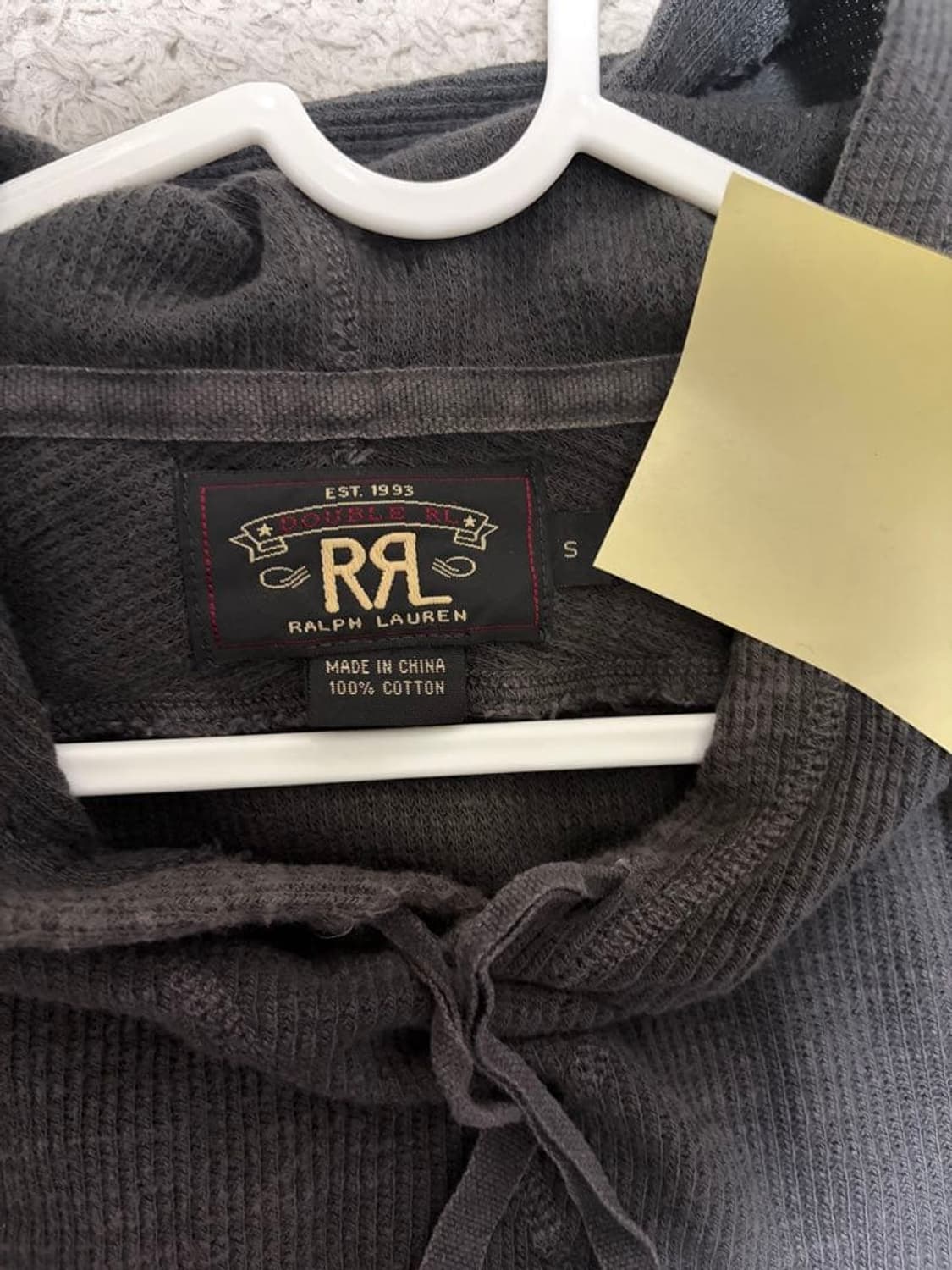 RRL 더블알엘 워시드 와플 니트 서멀 후디 차콜 그레이 상품이미지3