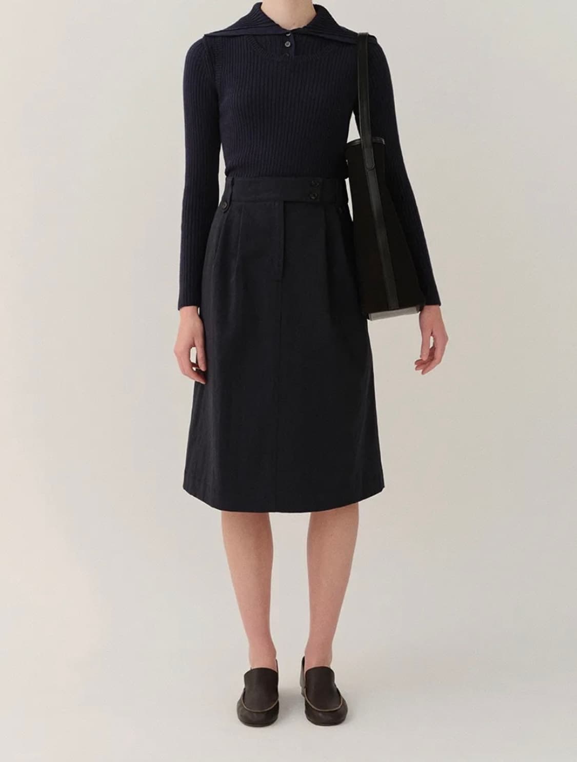 킨더살몬 코튼 스커트 네이비 S Fouette Cotton Skirt 상품이미지1