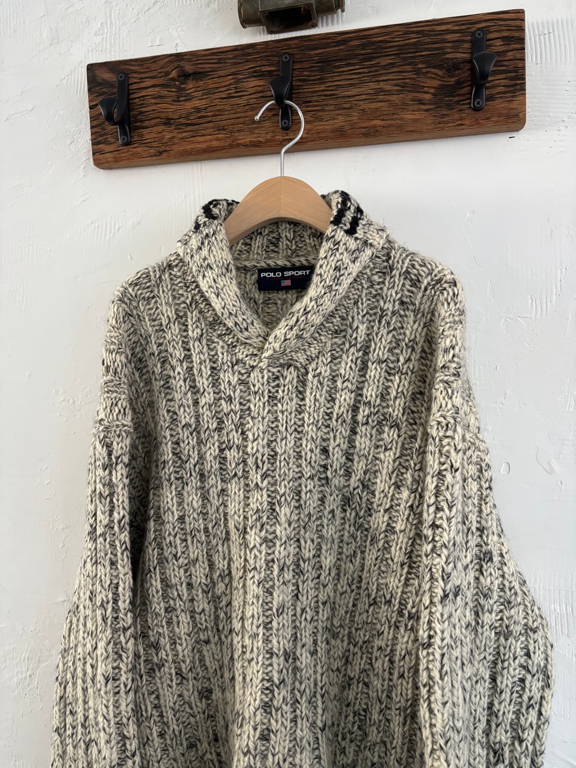 Polo 폴로 스포츠 보카시 헤비 울 숄카라 니트 스웨터 상품이미지1