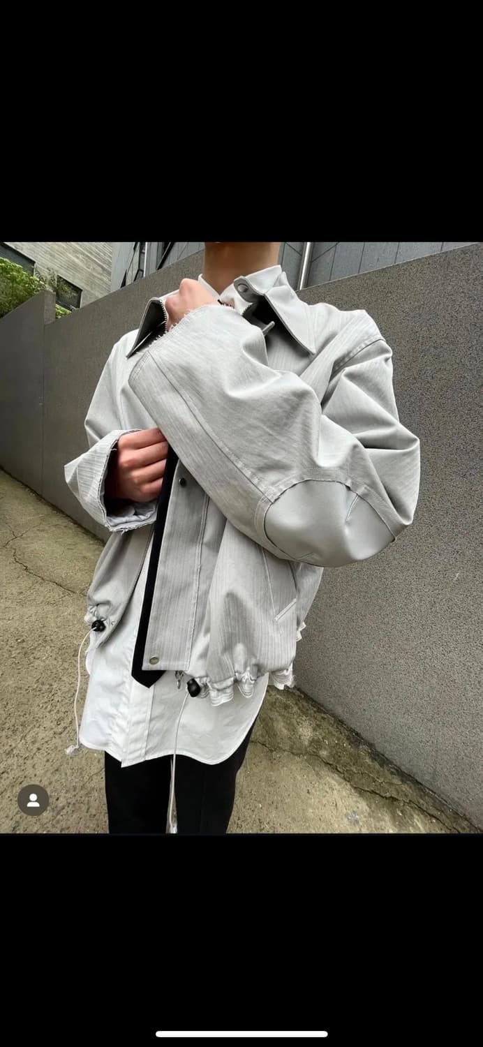 타이핑미스테이크/이얼즈어고 엘보 패치 라이트 그레이 블루종 판매 상품이미지2