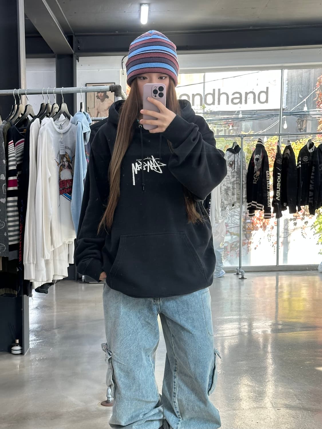 스투시 스탁로고 후드티 블랙 상품이미지5