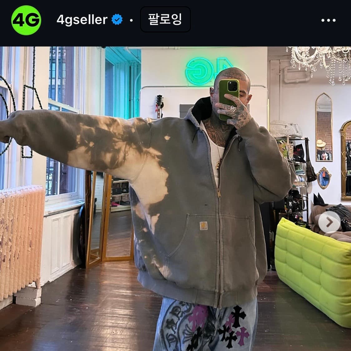 [L] 칸예 00s 빈티지 칼하트 J149 BLK  상품이미지9