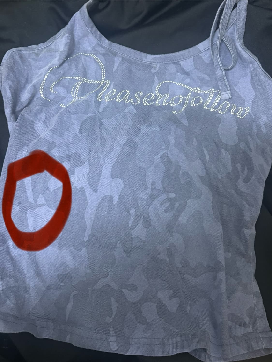 쿨톤 추천) 플리즈노팔로우 카모 홀터넥 레터링 나시탑 (퍼플) 상품이미지2