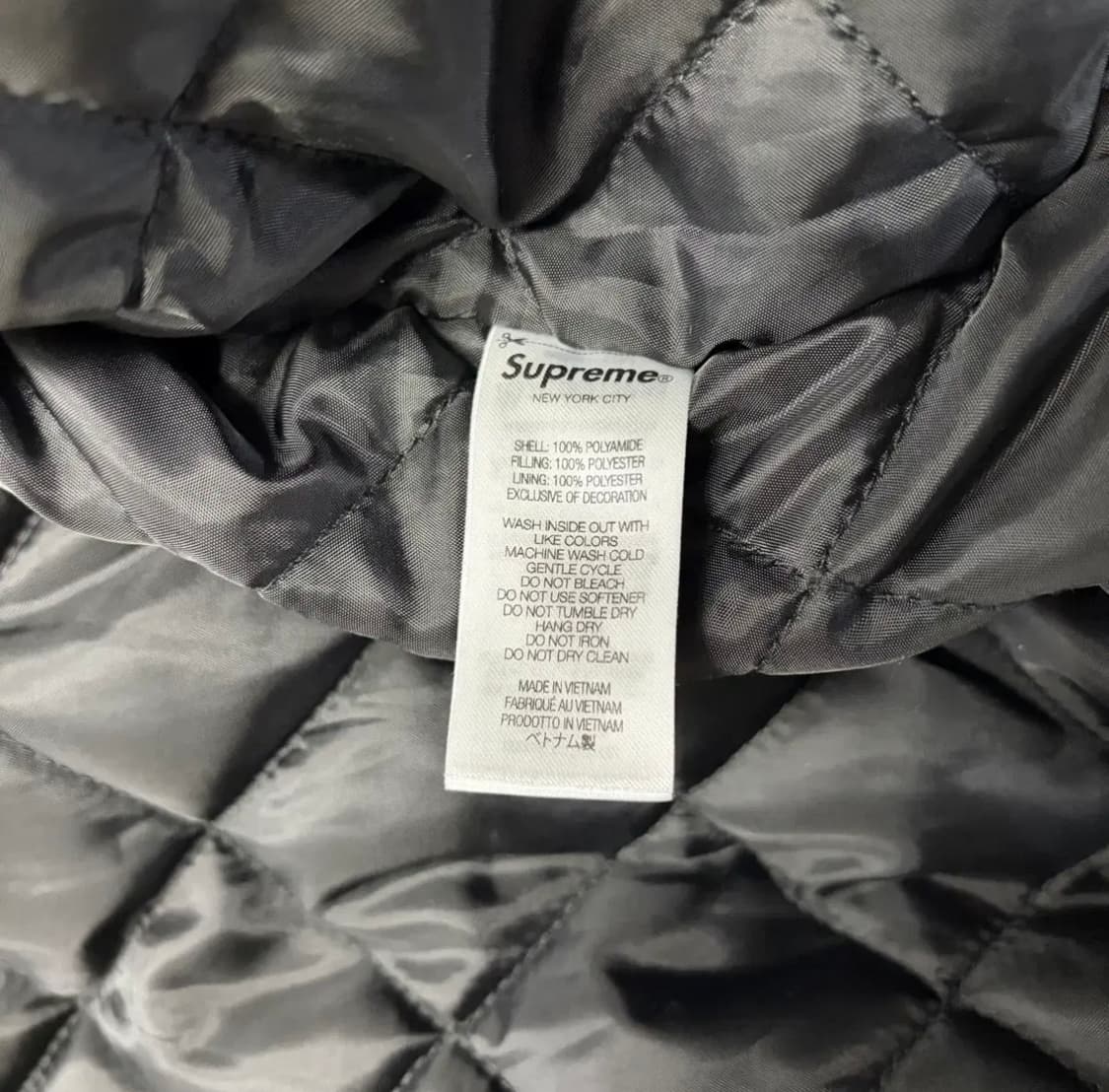 [M] 슈프림 미첼 & 네스 카모 로고 바시티 자켓 블랙 상품이미지6