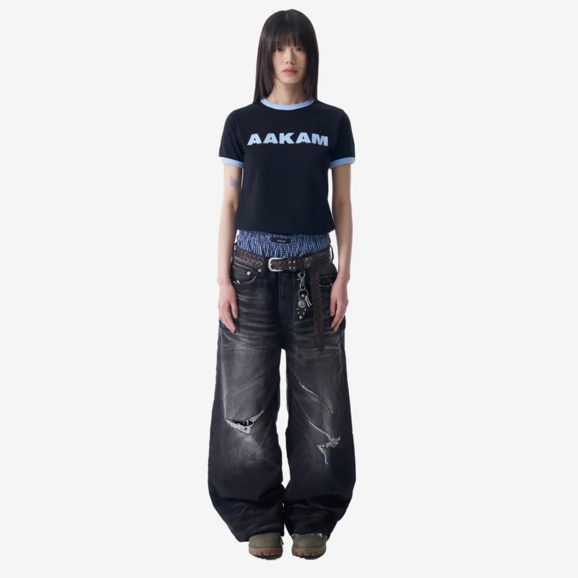 아캄 VTG Embo washed 데님 팬츠 상품이미지4