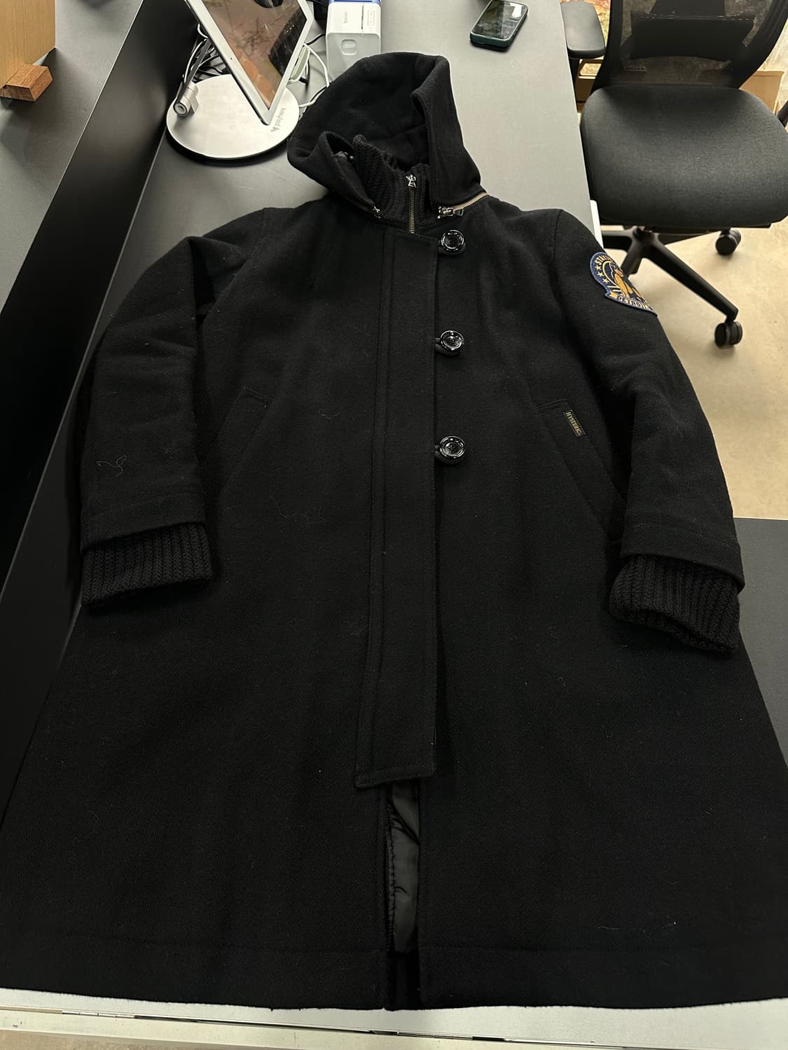 히스테릭글래머 히스걸 하이넥 사선버튼 슬릿 울 코트 상품이미지7