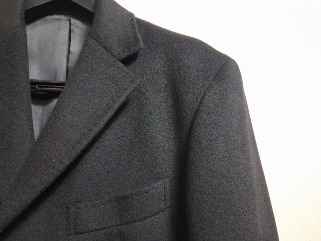 일본빈티지 남성 블랙 퓨어캐시미어코트 표기LL 상품이미지4