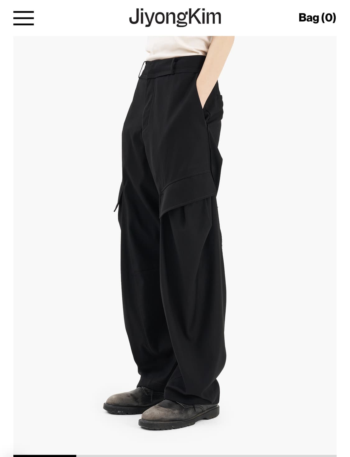 지용킴 Curved Raw Edge Trousers S사이즈 상품이미지1