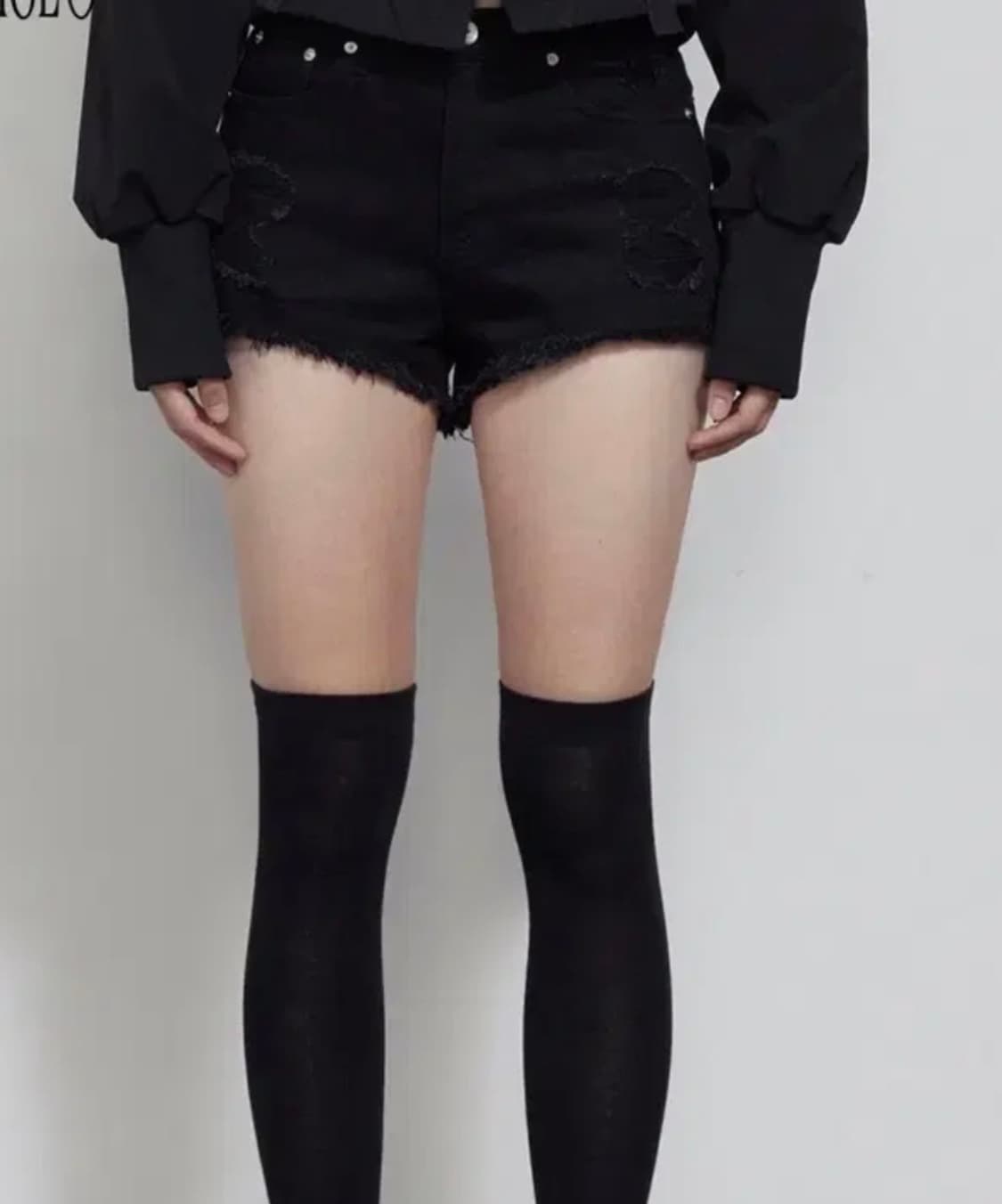 25fw 보헤미안서울 데미지 블랙 쇼츠 L 판매 반바지 팬츠 보헴서 상품이미지1